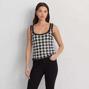 Lauren Ralph Lauren Sequined Houndstooth Tank Top
